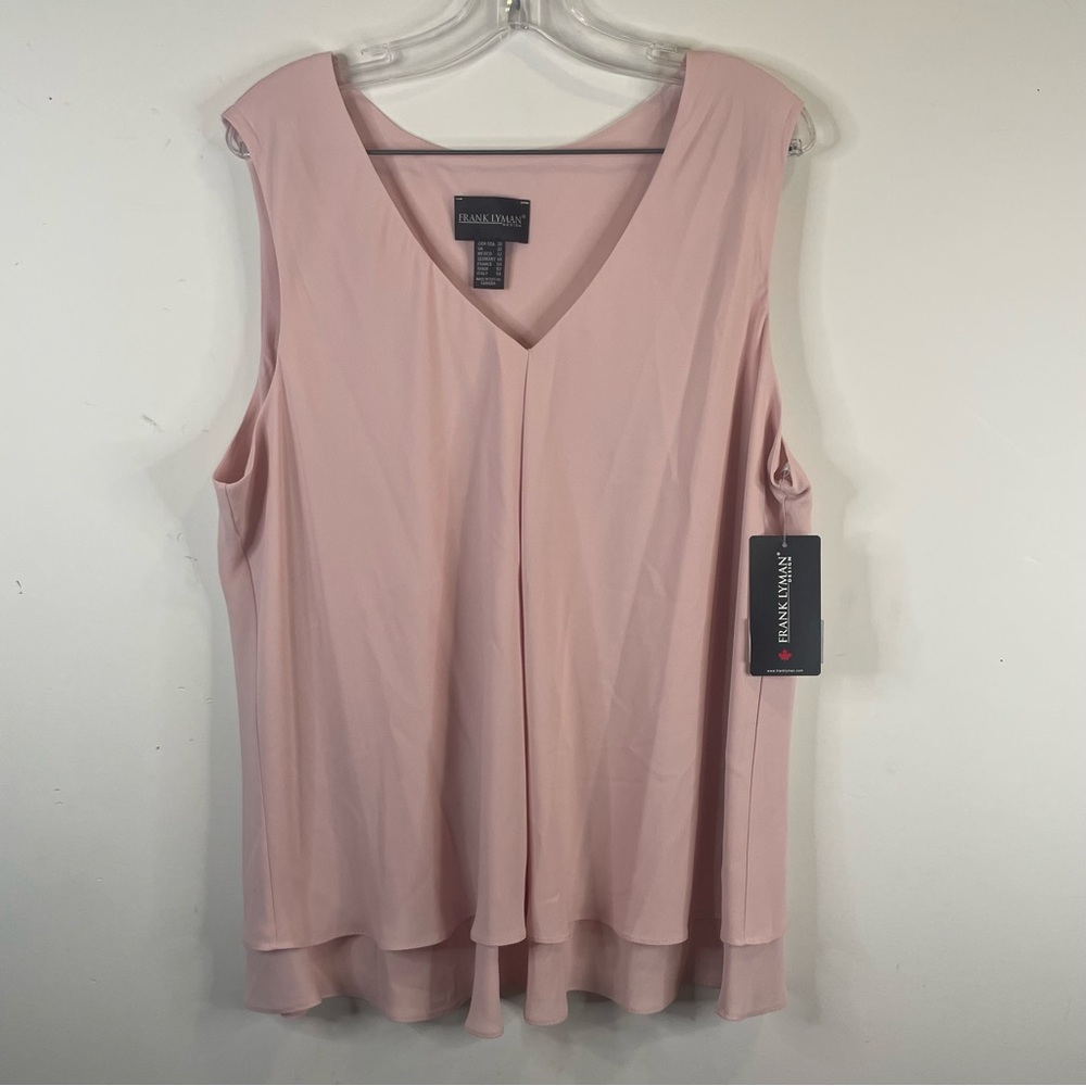 Frank Lyman pastel pink petal top plus size 20 ruffled layered shirt